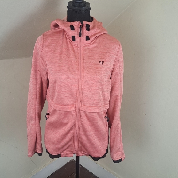 Horse Pilot Women's Long Sleeve Fleece Hoodie Jacket Tempest Pink Size L - Picture 4 of 14